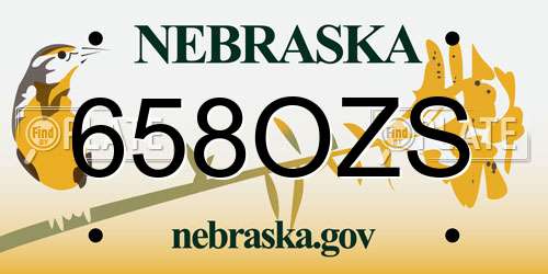 658OZS Nebraska License Plate