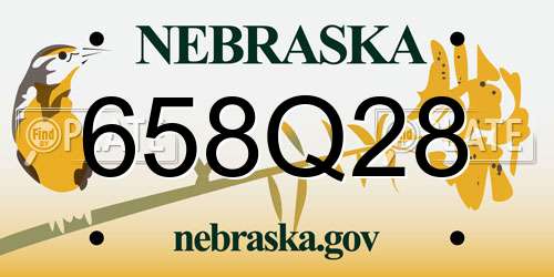 658Q28 Nebraska License Plate