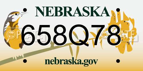 658Q78 Nebraska License Plate