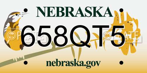 658QT5 Nebraska License Plate