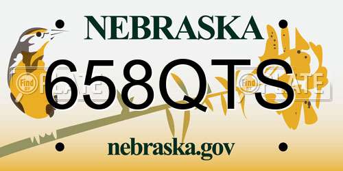 658QTS Nebraska License Plate