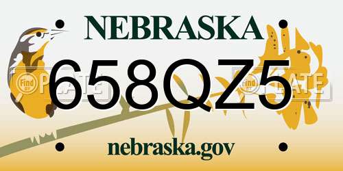 658QZ5 Nebraska License Plate