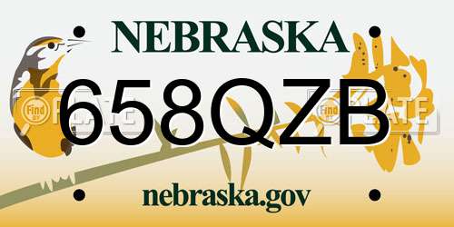 658QZB Nebraska License Plate