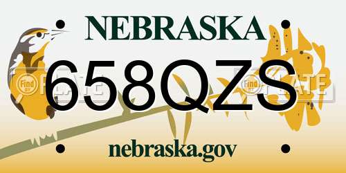 658QZS Nebraska License Plate