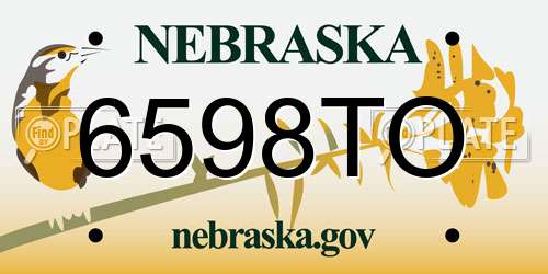 6598TO Nebraska License Plate