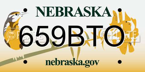 659BTO Nebraska License Plate