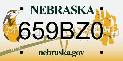 659BZ0 Nebraska License Plate