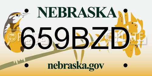 659BZD Nebraska License Plate