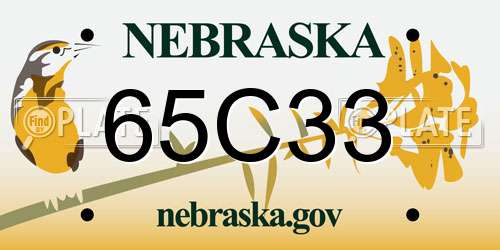 65C33 Nebraska License Plate