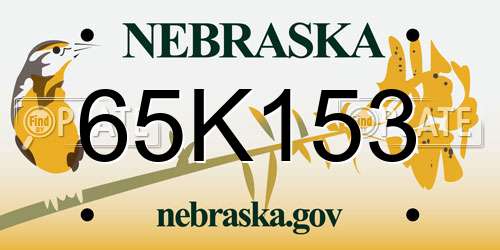 65K153 Nebraska License Plate
