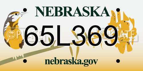 65L369 Nebraska License Plate