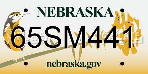 65SM441 Nebraska License Plate