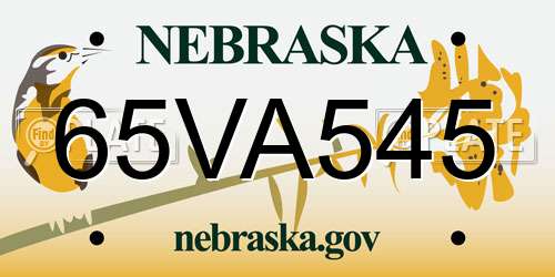 65VA545 Nebraska License Plate