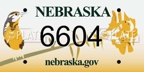 6604 Nebraska License Plate