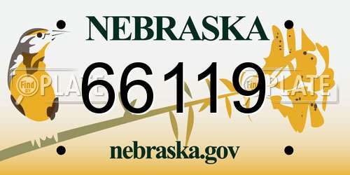 66119 Nebraska License Plate