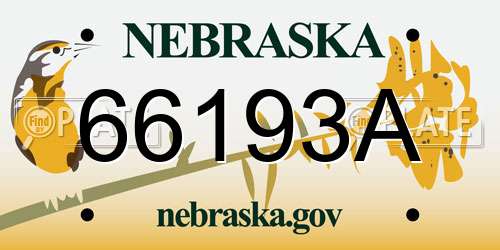 66193A Nebraska License Plate