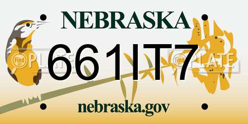 661IT7 Nebraska License Plate