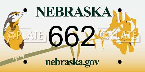 662 Nebraska License Plate