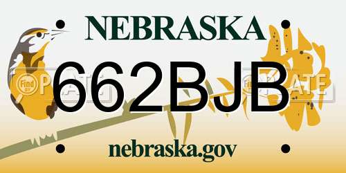 662BJB Nebraska License Plate