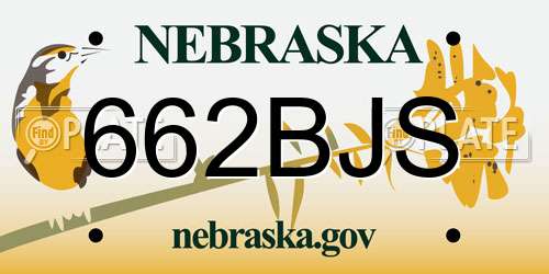 662BJS Nebraska License Plate