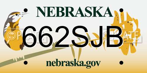 662SJB Nebraska License Plate