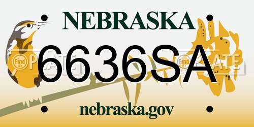 6636SA Nebraska License Plate
