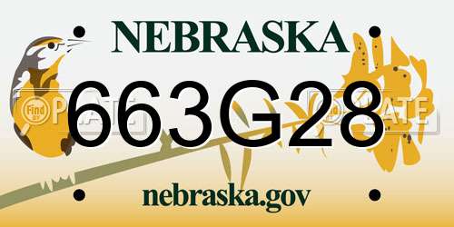 663G28 Nebraska License Plate