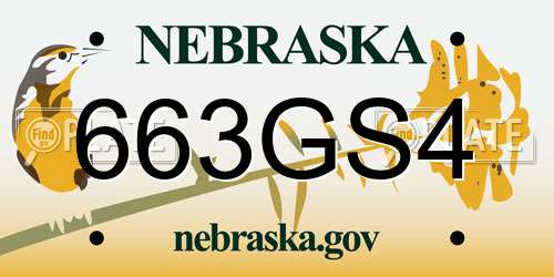 663GS4 Nebraska License Plate