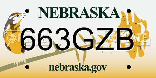 663GZB Nebraska License Plate