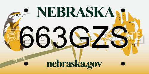 663GZS Nebraska License Plate