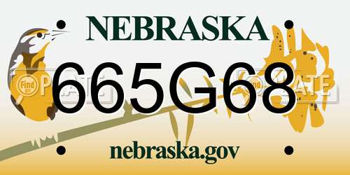 665G68 Nebraska License Plate