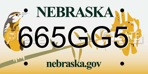 665GG5 Nebraska License Plate