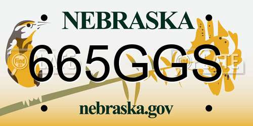 665GGS Nebraska License Plate