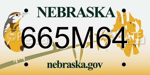 665M64 Nebraska License Plate