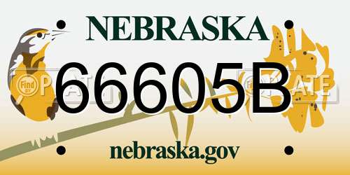 66605B Nebraska License Plate
