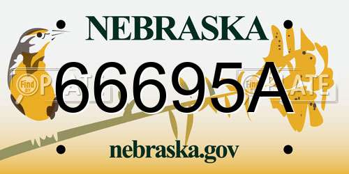66695A Nebraska License Plate