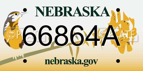 66864A Nebraska License Plate