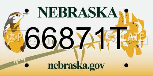66871T Nebraska License Plate