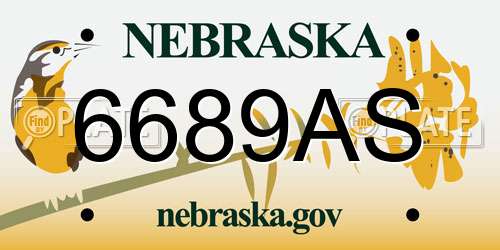 6689AS Nebraska License Plate