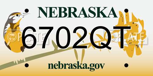 6702QT Nebraska License Plate