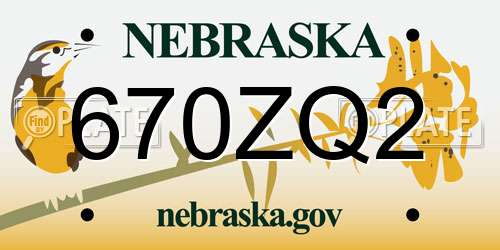 670ZQ2 Nebraska License Plate