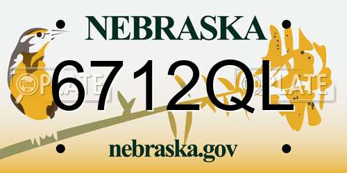 6712QL Nebraska License Plate
