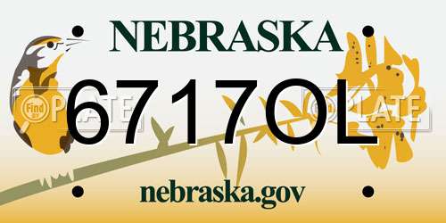 6717OL Nebraska License Plate