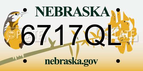 6717QL Nebraska License Plate