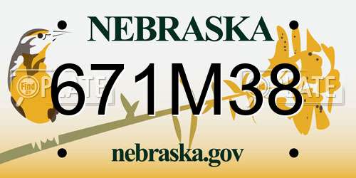 671M38 Nebraska License Plate