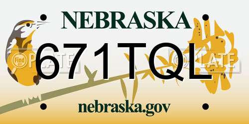 671TQL Nebraska License Plate