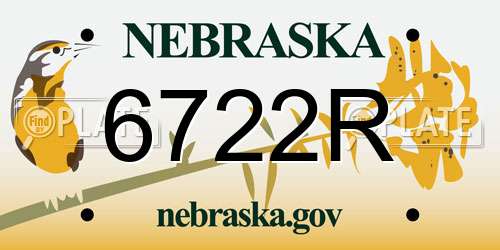 6722R Nebraska License Plate