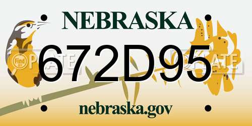 672D95 Nebraska License Plate