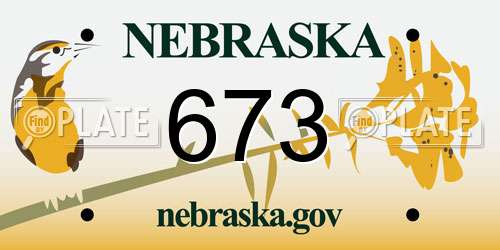 673 Nebraska License Plate