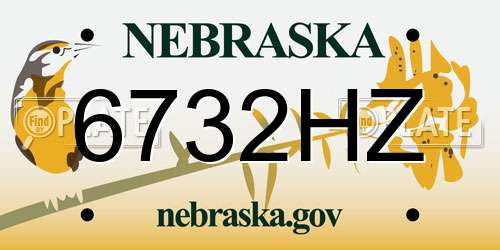 6732HZ Nebraska License Plate